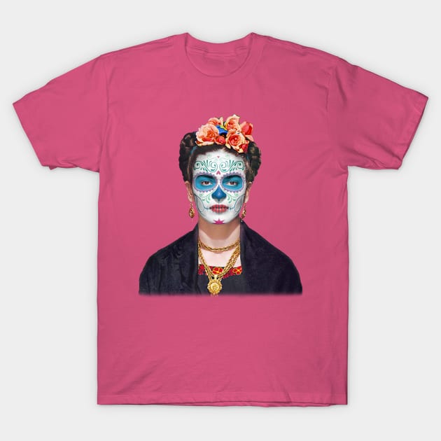 Frida Kahlo Day of the Dead T-Shirt by Cabezon